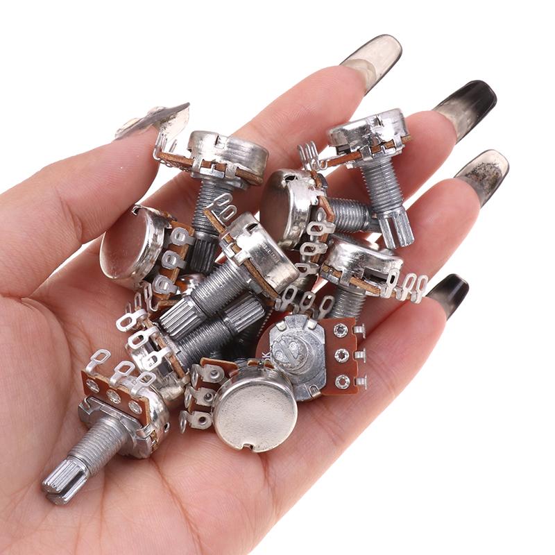 A500K B500K A250K B250K A50K B50K A25K B25K Potentiometer Splined Small Pot Electric Guitar Bass Effect Amp Tone Volume18Mm Shaft Parts
