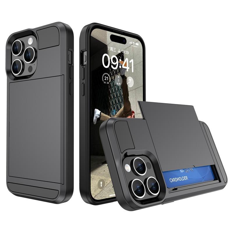 Custodia per Telefono per IPhone 17 Air 16E 16 15 14 Plus 13 12 11 Pro Max Portafoglio con Scomparto Porta Carte Tasca Scorrevole Cover Protettiva
