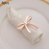 6pcs Bow Shaped Napkin Rings Elegant Metal Napkin Holders for Dinner Parties Weddings and Home Table Decoration