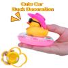 Car Duck Car Rubber Dashboard Decorations Ornament Yellow Rubber Duck with Mini Swim Ring Sun Cowboy Hat Necklace