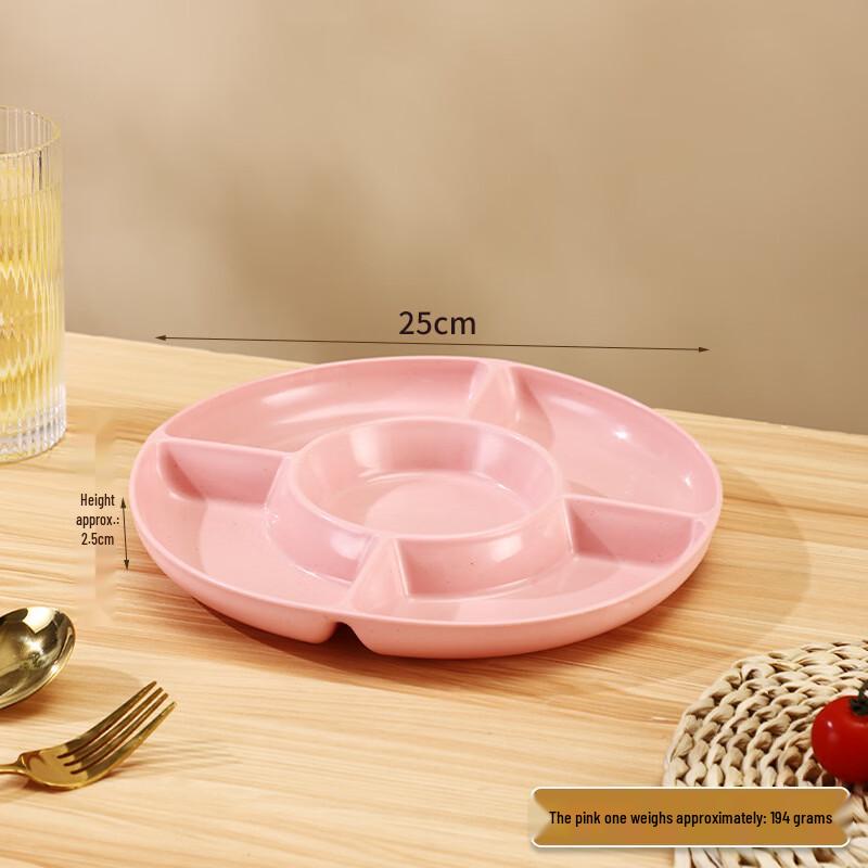 Stainless Steel 5-Compartment Round Serving Platter