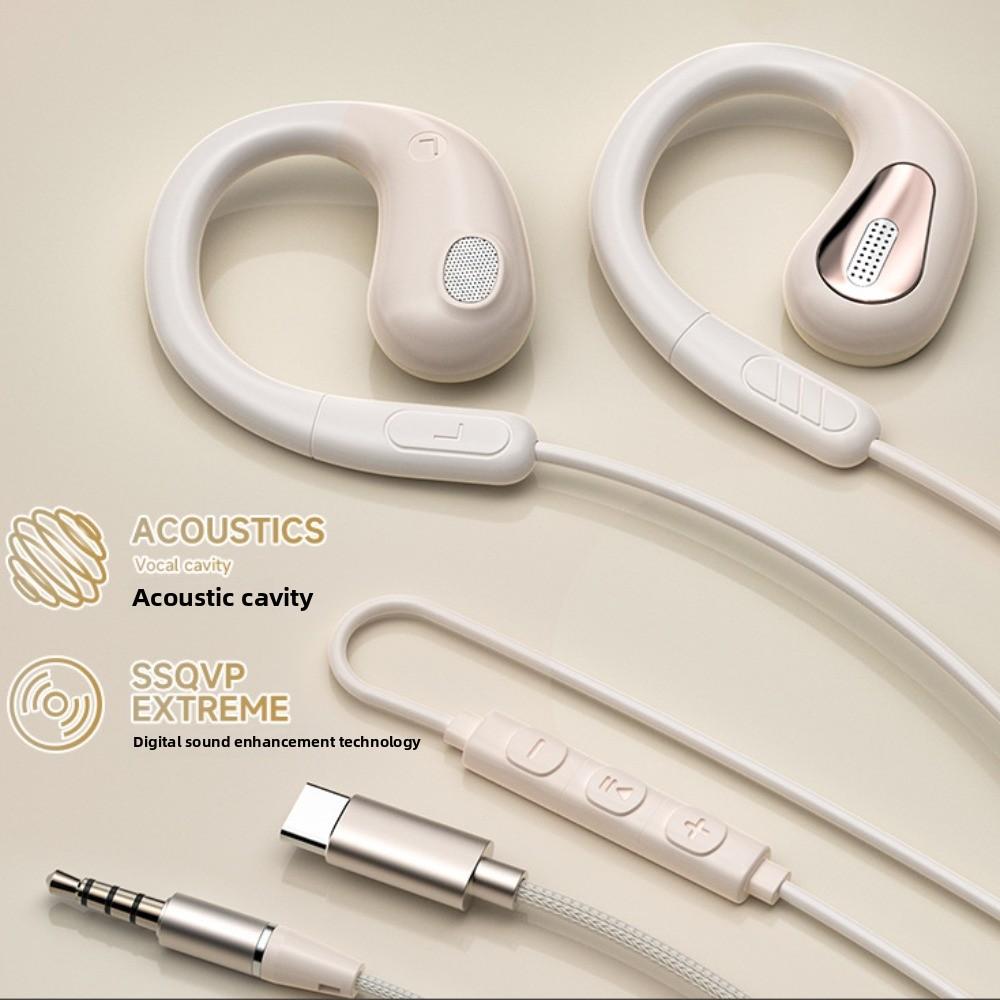Ear Hanging Wired Control Headphones Type C/3.5mm Wired Headset Wired Earphone  Running