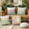Tulip Illustration Rabbit Cushion Cover Pillow Case Plush Fabric Soft Double Sided Print Sofa Cushion Cover Throw Pillow Covers