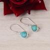 Kingman Turquoise Pear Earrings – 925 Sterling Silver Drop Earrings – Teardrop Gemstone Jewelry for Women.