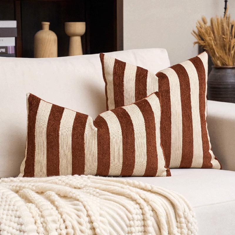 Randigt Chenille Dekoradopplagg - Modern Bohemisk Stil (Ingen insats)