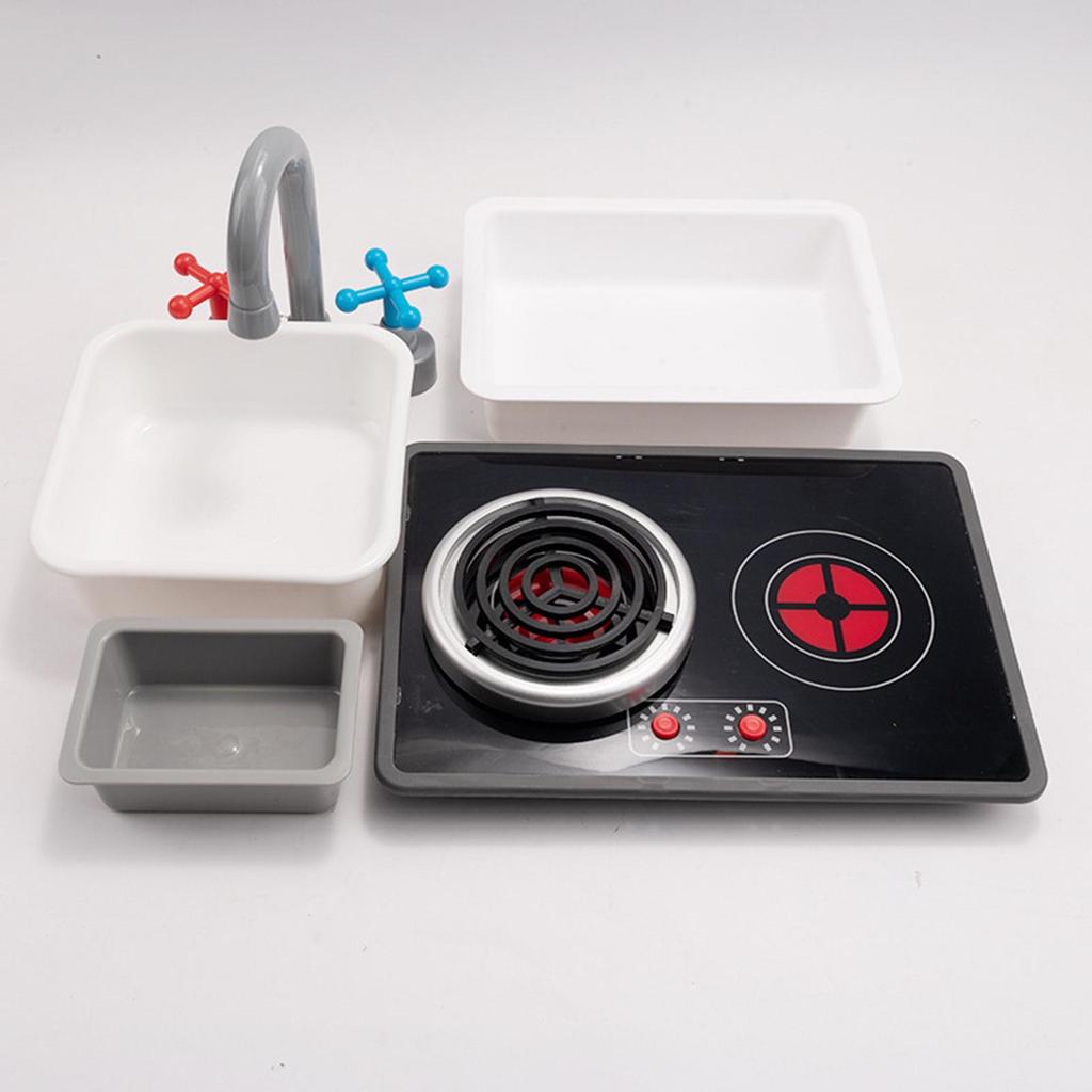 Kids Kitchen Toy Playset Fun Simulated Interactive Versatile Compact Play Cooking