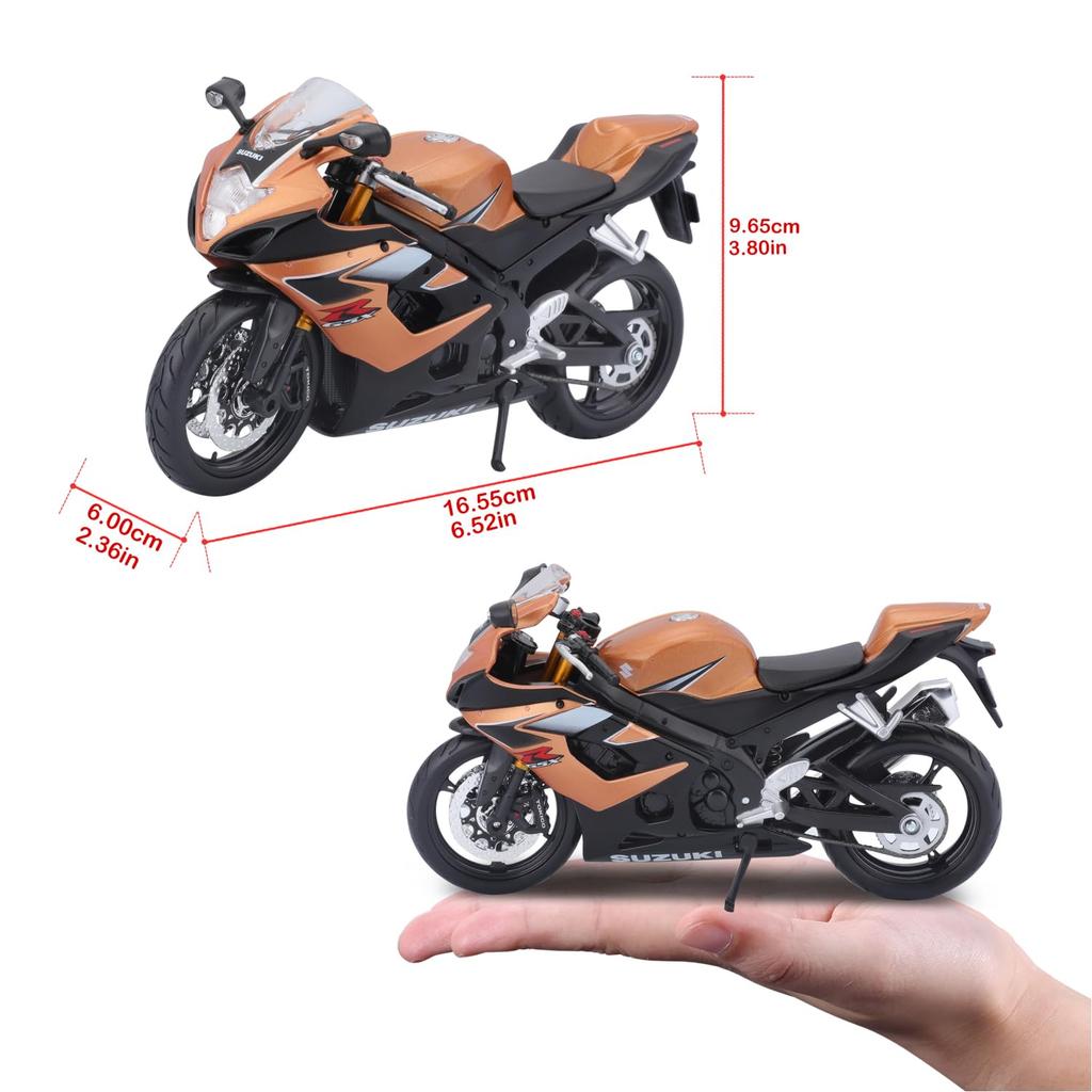 Maisto 1/12 Scale Suzuki GSX-R1000 Gold / Diecast Model Car, Motorcycle, Finished Product 05218