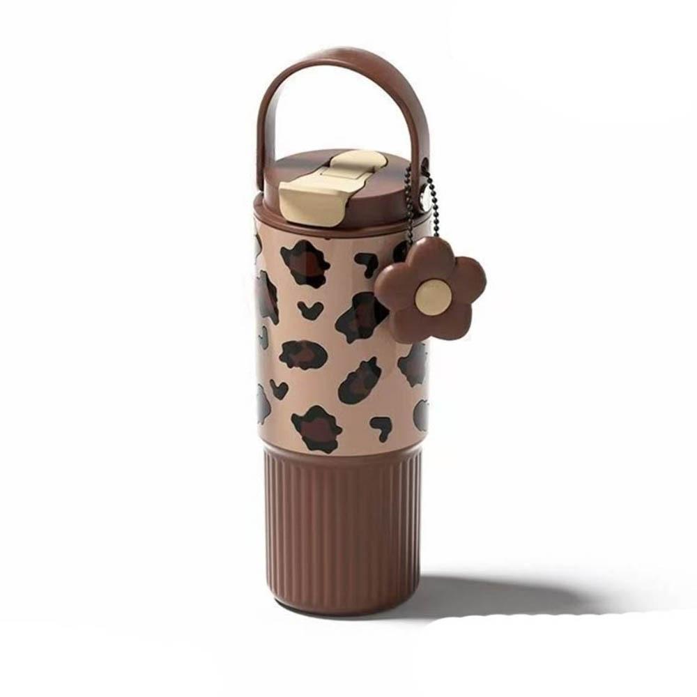 

Термобутылка из нержавеющей стали 316 750 мл, чашка с соломинкой для питья, посуда для напитков, вакуумная фляга, для кофе, чая коричневый