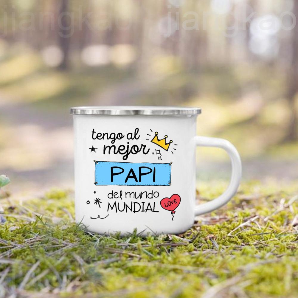 You Are Best Mom Dad Sis Bro Grandpa In The World Printed Mug Coffee Cups Camping Enamel Cup Holiday Birthday Gifts for Family