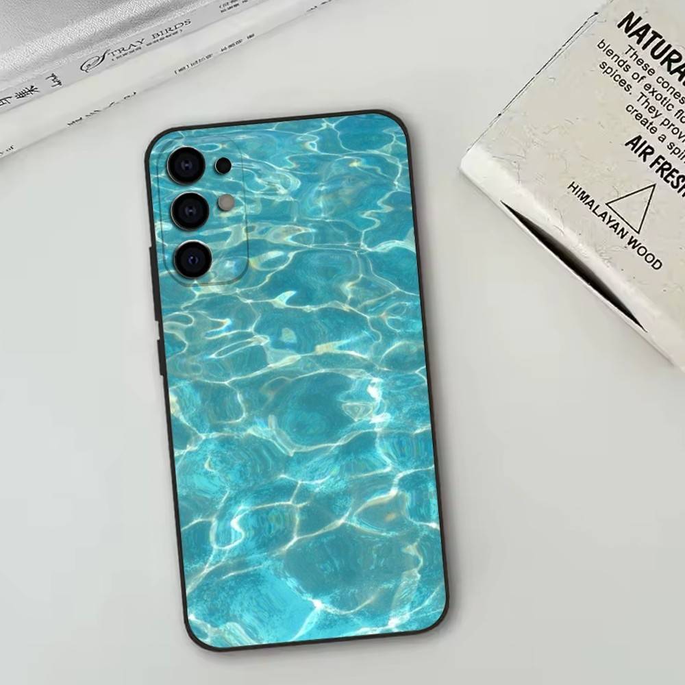 The Patterns of Seawater Phone Case For Samsung S25,S24,S21,S22,S23,S30,Ultra,S20,Plus,Fe,Soft Silicone Black Cover