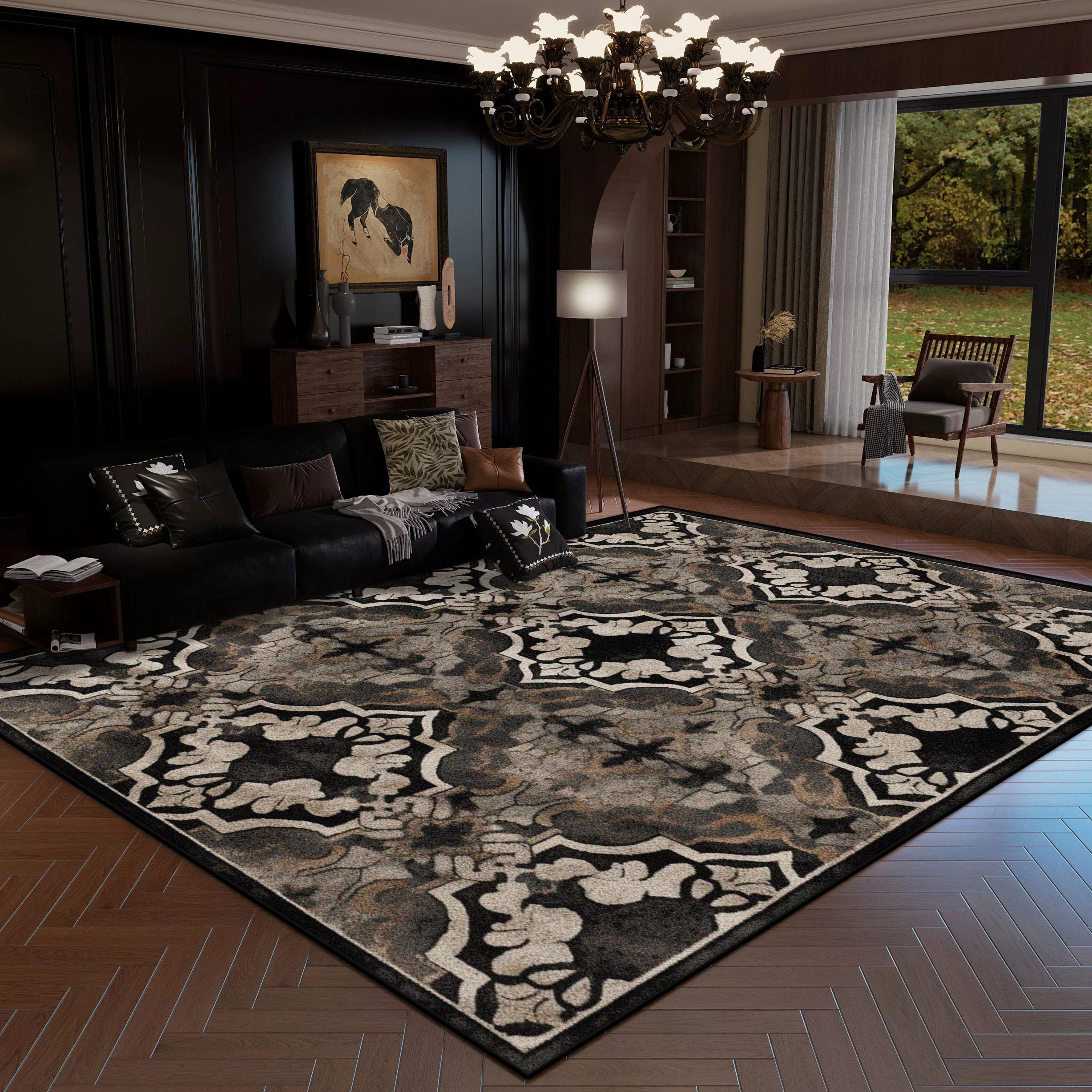 

Luxury Retro Large Living Room Rugs Antiskid Washable Carpet Soft Floor Mat for Lounge Sofa Bed End Decoration 60*90cm