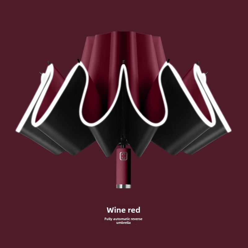 

Большой автоматический обратный зонт в стиле ретро для мужчин и женщин - защита от ультрафиолета в солнечные и дождливые дни