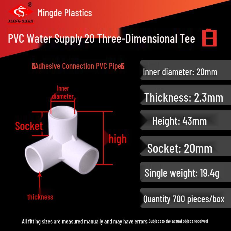 PVC Vícesměrné 3D Plastové Fitinky pro Vodovodní Potrubí (Pravoúhlý, Čtyřcestný, Pěticestný, Šesticestný T-kus)