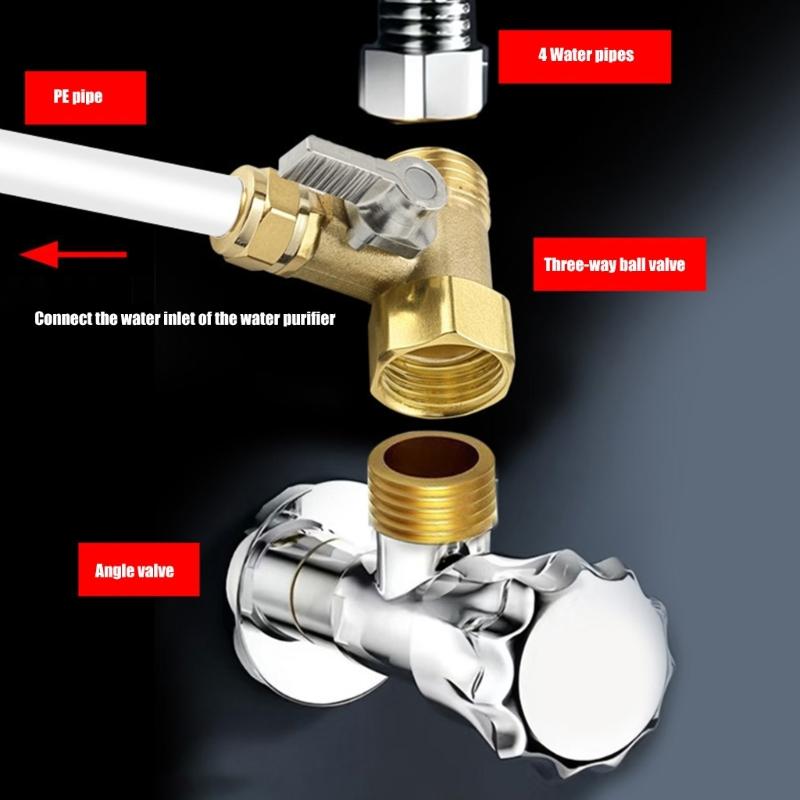 Brass Triple Port Water Valves with Seamless Connection 3/4inch Thread for Precise Flows Adjustment In Plumbing Systems