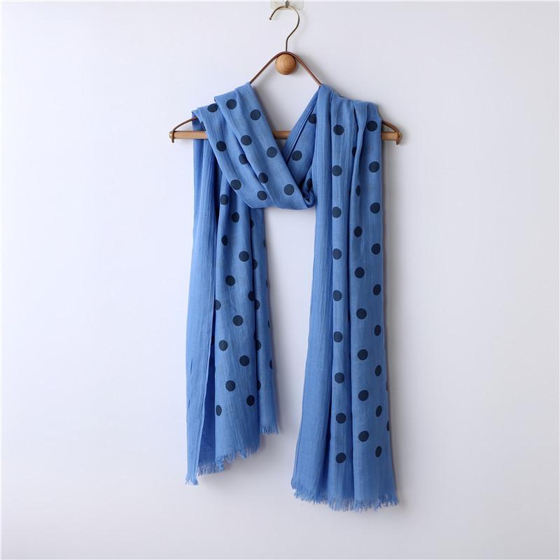 

Шарф-шаль с принтом в горошек – чистый цвет, смесь полиэстера и хлопка 100x190cm