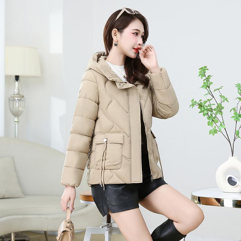

Женская короткая стеганая одежда, осенне-зимняя новинка, маленькая, облегающая, тонкая, утолщенная, теплая куртка, стеганая куртка 5XL хаки