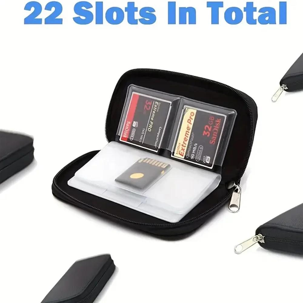 1 ks Taška na ukládání paměťových karet Pouzdro Držák Peněženka 22 slotů pro CF/SD/Micro SD/SDHC/MS/DS Herní příslušenství box na paměťové karty