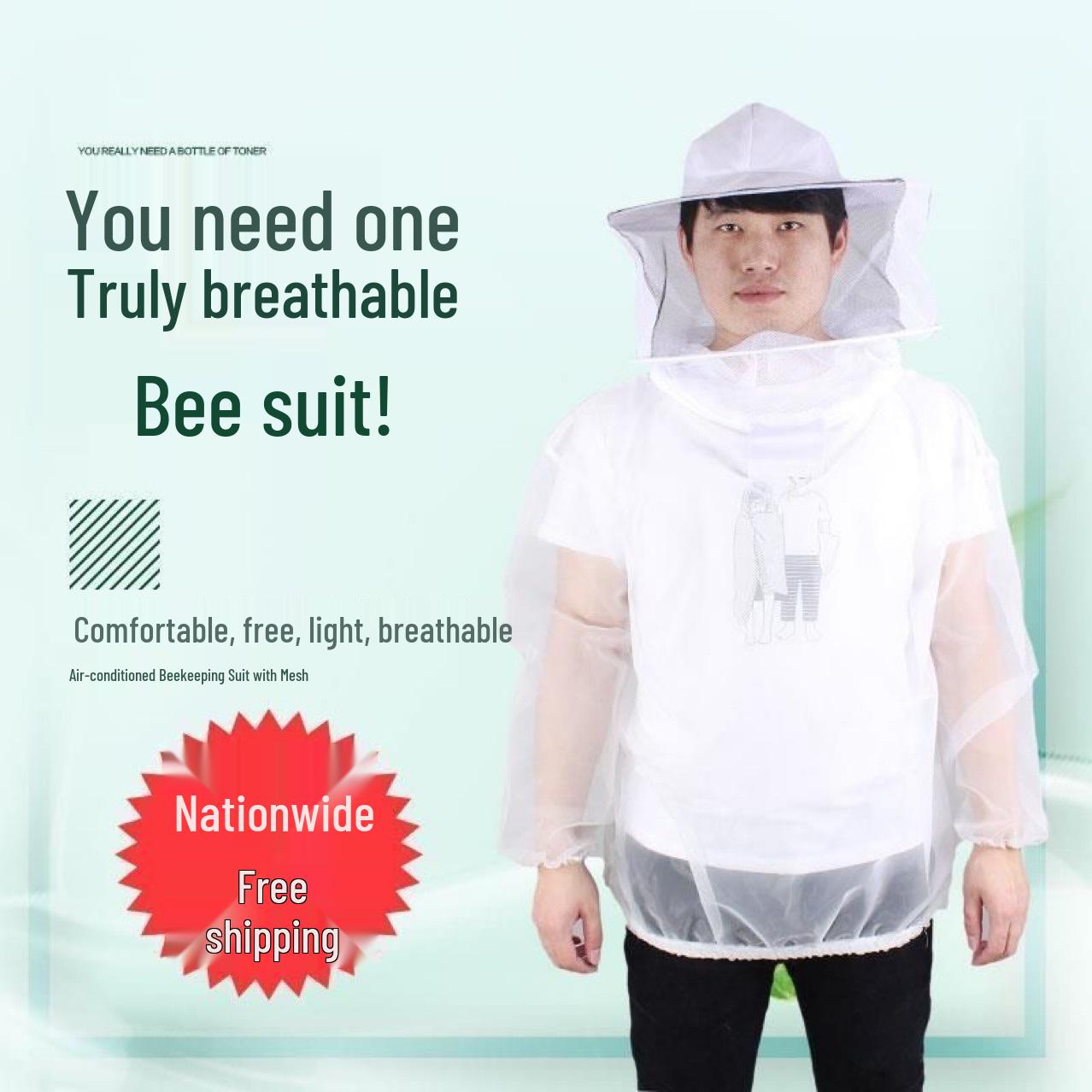 Bee Protective Half-Body Suit - Beekeeping Gear with Air-Conditioned Comfort Half-Body Air-Conditioned