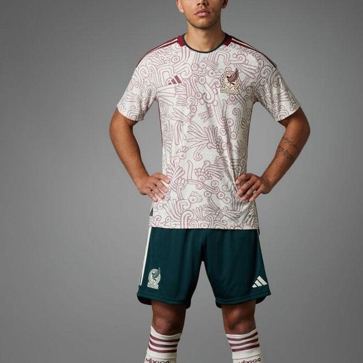 Adidas Mexico 22 Away Authentic Soccer Jersey Wonder White Men Streetwear HD9313