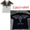 T-shirt da uomo estiva Affliction Vintage Oversize Y2K Streetwear Gotico da uomo e donna Retro Rock T-shirt da uomo Top