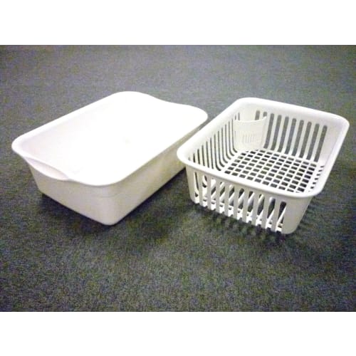 Asvel Resin Hooded Drainer Set, Large, "N-Pose," White