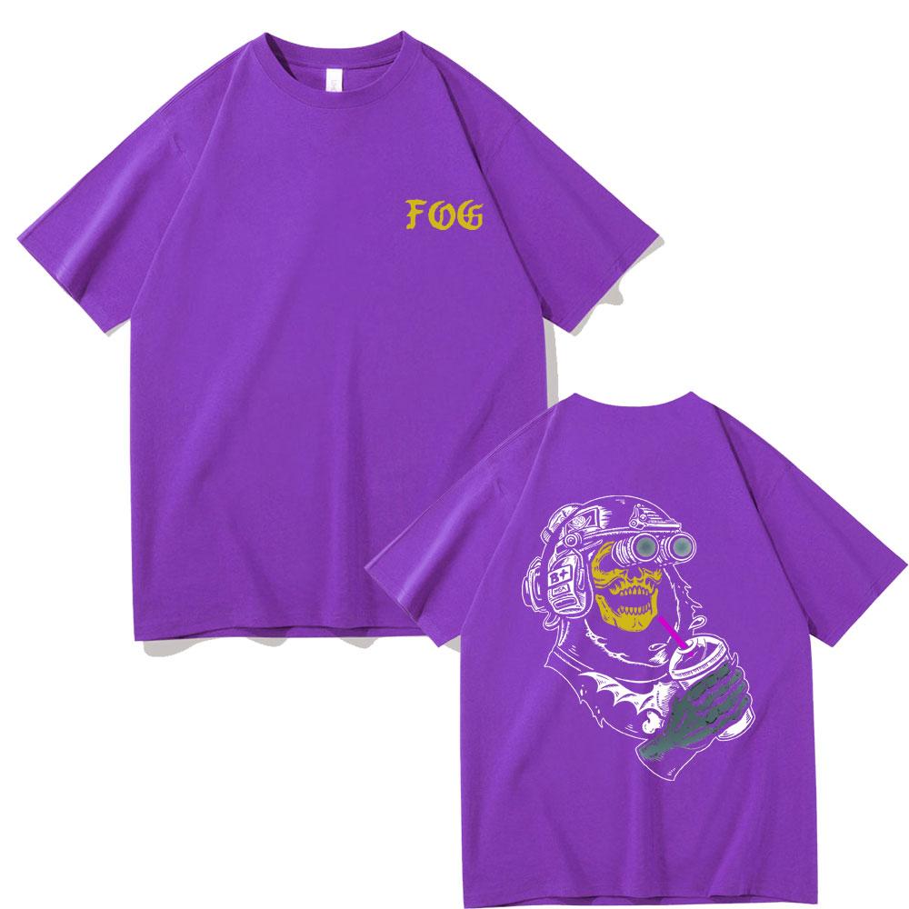 Forward Observations Group T-Shirt Gothic Skelett Grafikdruck T-Shirt Herrenmode Schwarze T-Shirts Männlich Vinatge Kurzarm