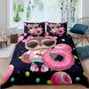 3D Chocolate Dessert Duvet Cover Set Bed Cover Food Candy Donut Cake Comforter Quilt Cover with Pillowcase for Kids Children Bed