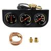 Efficientt-Car 12V 3 In 1 Triple Gauge Kit With Sensor-Water Temp C/F, Oil Pressure PSI, Voltmeter Mechanical Gauge Set
