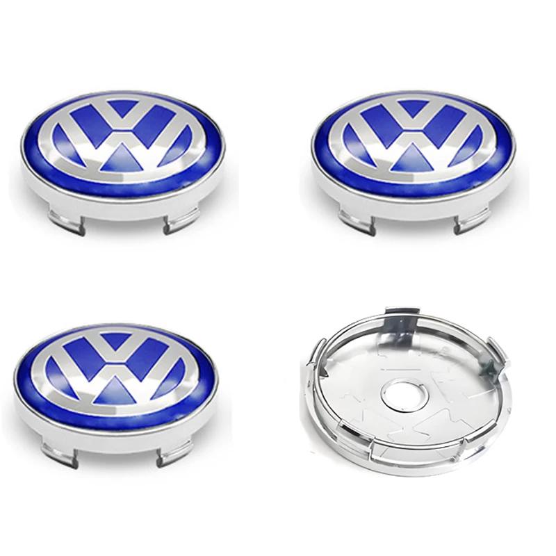 

For VW VOLKSWAGEN New 4Pcs VW Hub Caps 56mm 60mm Car Wheel Center Wheel Caps Stickers For Volkswagen R Golf 4 Motion GTI Polo To