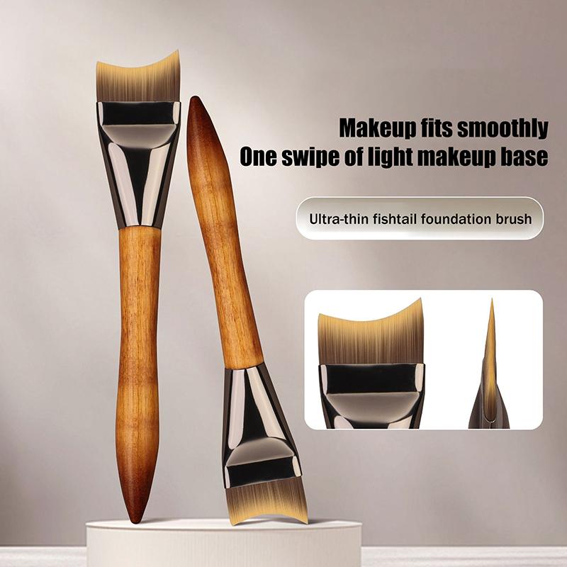 1Pcs Professional Arc-Shaped Flat-Head Ultra-Thin Foundation Brush Micro-Flex Bristles Paint-Free And Traceless Foundation Brush onesize
