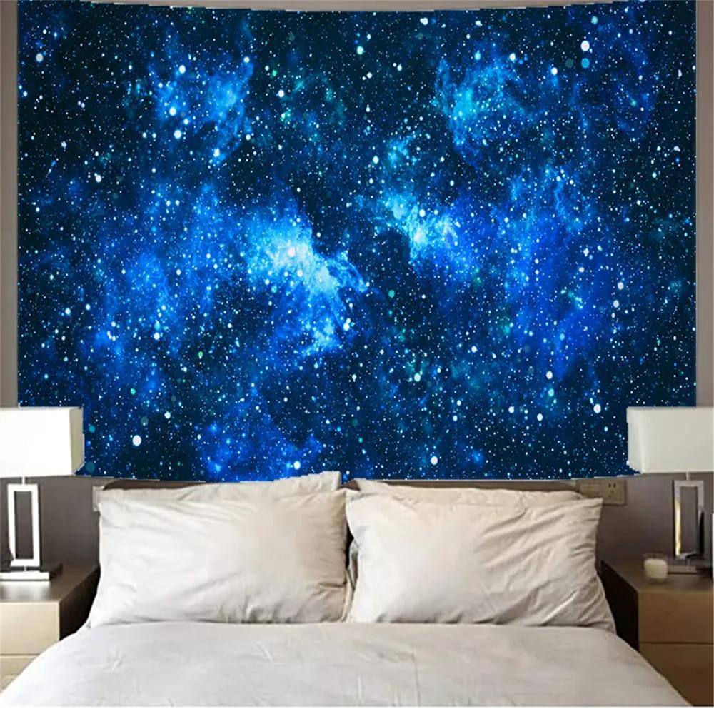 Mysteriöses Universum Weltraum Sternenhimmel Galaxie Kunst Wandteppich Wandbehang Psychedelischer Wandteppich für Schlafzimmer Wohnzimmer Dekoration
