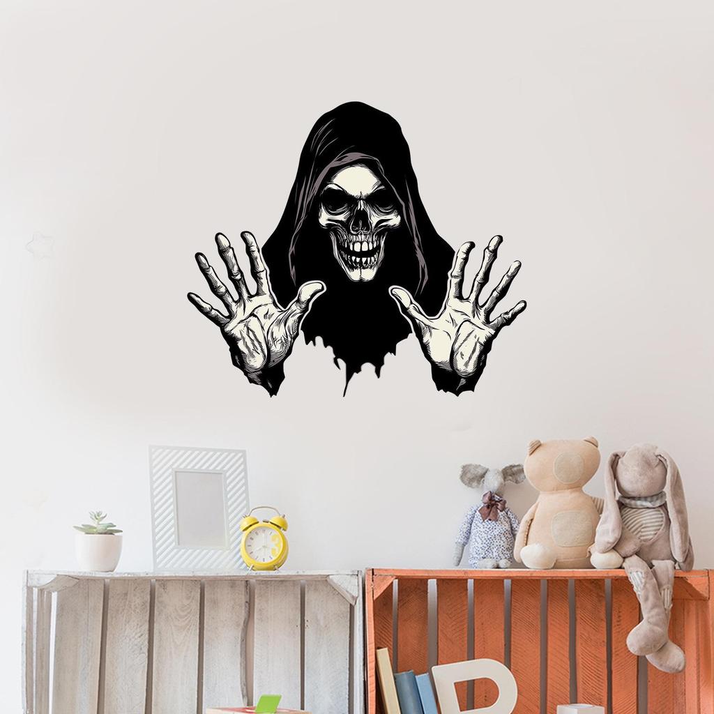 Halloween Grim Reaper Skeleton Wall Decals for Home and Bedroom Decor