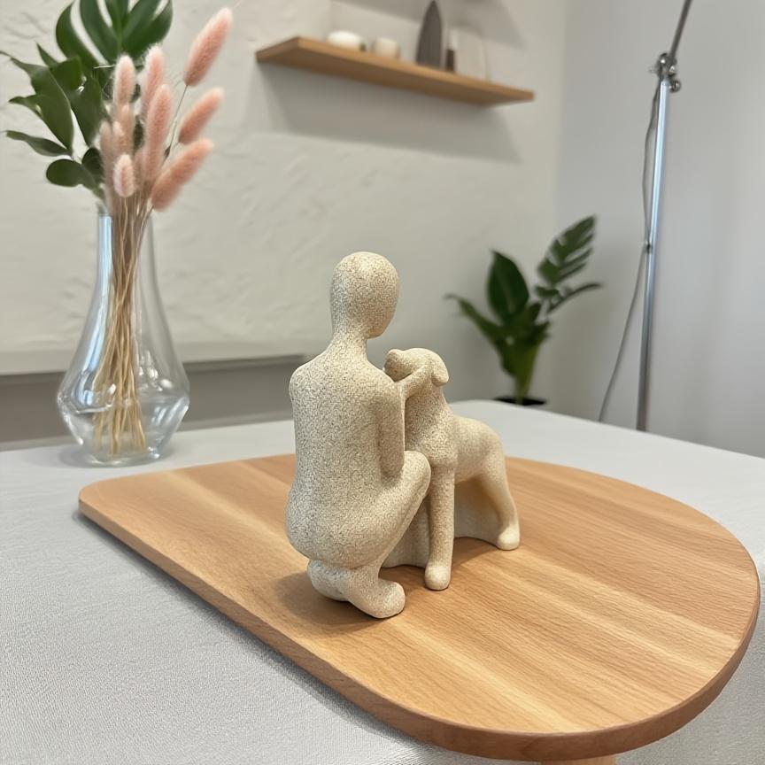 Creative Minimalist Art Figure with Dog Nordic Decor for Living Room Bar Cabinet Couple Home Ornament