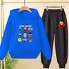 Pink Children Hoodie Black Boys Girls Toddler 3-12 Years Sports Coat Top+Pants Casual Sesame Street ELMO Sweatshirt Set Autumn