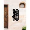 Metal Gentleman Wall Art Silhouette, Outdoor Indoor Home Decor Welcome Sign