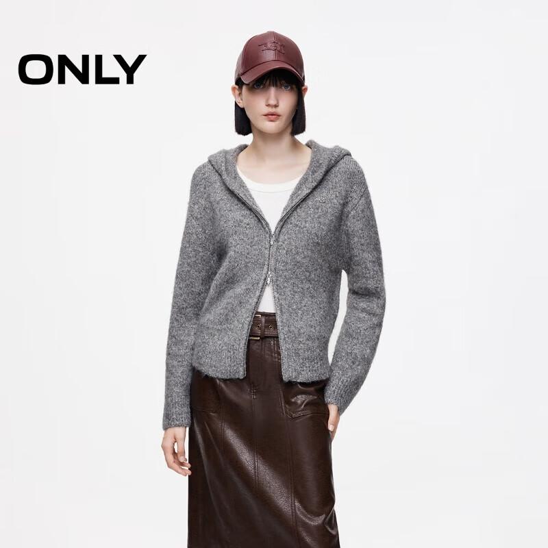 ONLY Women s Cozy Hooded Double-Zip Cardigan S