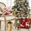 1/4pcs Christmas Pillow Cover, Elderly, Snowflake, Tree Printed Cushion Cover, Christmas Decoration (without Pillow Core)