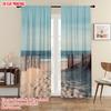 2pcs   Plane Printing Curtains Digital Printed Beach Versatile Durable Polyester (without Rod) Versatile All Use for Bedroom