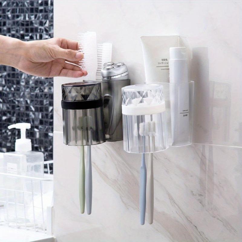 1pc Toothbrush Holder Rack with Cup Toothbrush Case Cover Facial Cleanser Toothpaste Holder