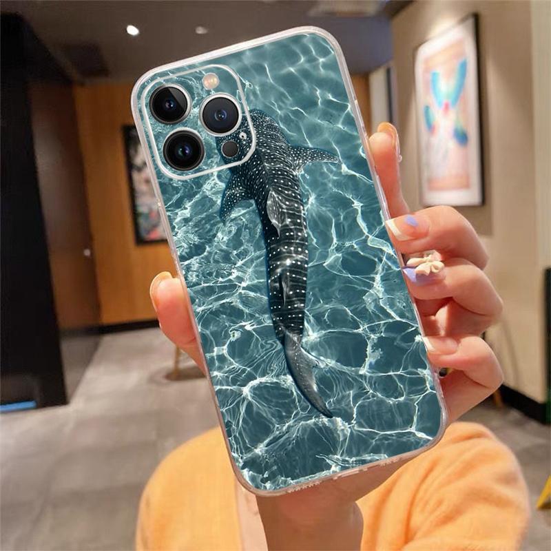 Phone Case For Iphone 17ProMax 17 Pro Air 16 15 14 13 Pro Max 16 15 14 13 Pro 15Plus Blue Sea Flower Water