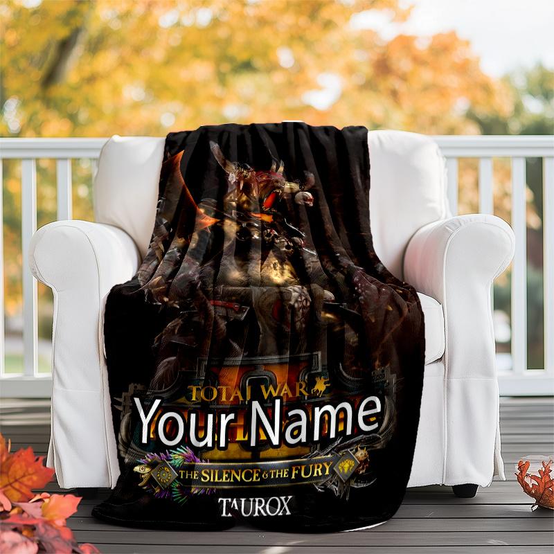 Custom Name Total War Warhammer Theme Printed Blanket - Perfect for Couch, Bed, Travel & Outdoor Use | Machine Washable, Cozy & Durable.
