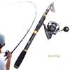 Spinning Fishing Rod and Fishing Reel Combos Portable Carbon Fiber Telescopic Fishing Pole