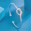 Open Double Circular Bead Tide Human Heart -Shaped Weaving Staggered Bracelet
