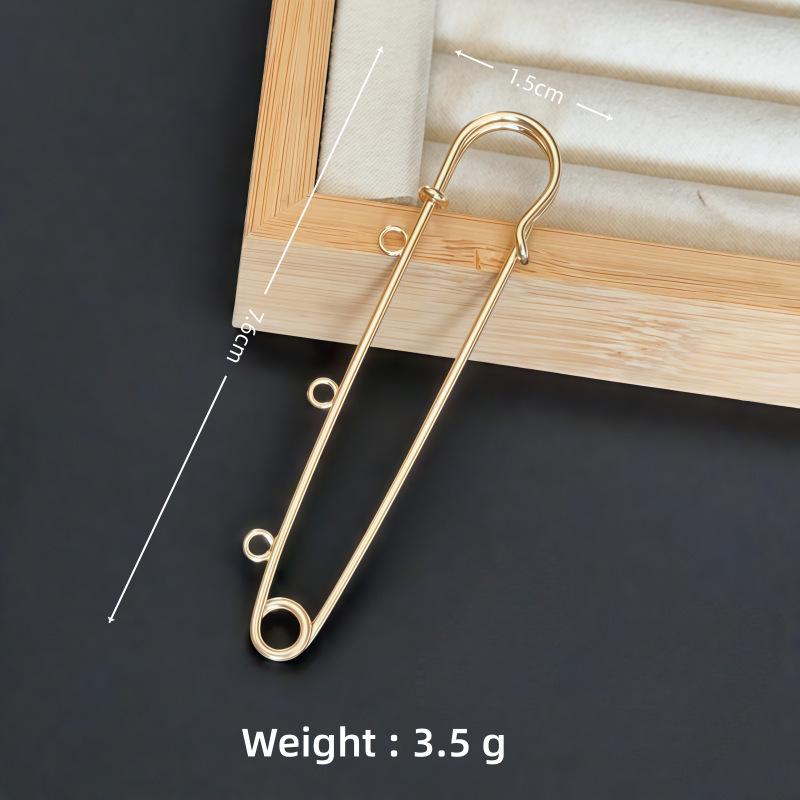 Colorfast Electroplated Safety Pin Brooch with Loop Holder for Sweaters and Pants