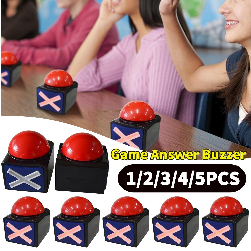 1-5Pcs Game Answer Buzzer Alarm Button with Sound and Light Trivia Quiz Got Talent Buzzer for Kid Adult Contest Game Show Party