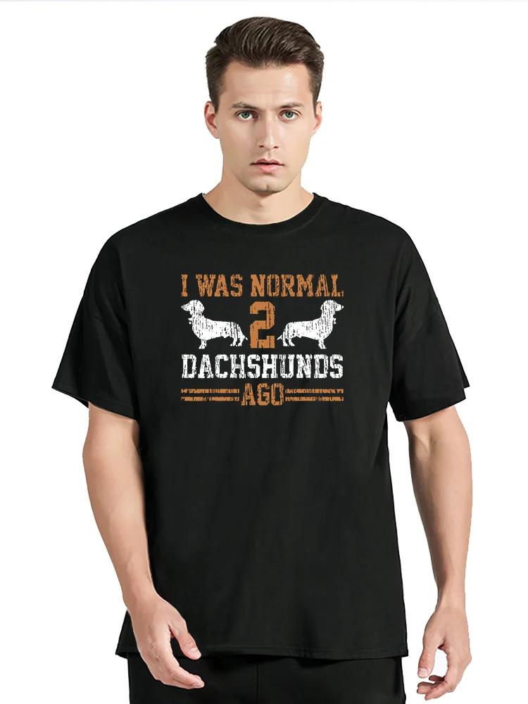 Funny Dachshund Wiener I Was Normal 2 Two Dog Vintage T Shirt Graphic Cotton Tshirt Streetwear Birthday Gifts T-shirt tees