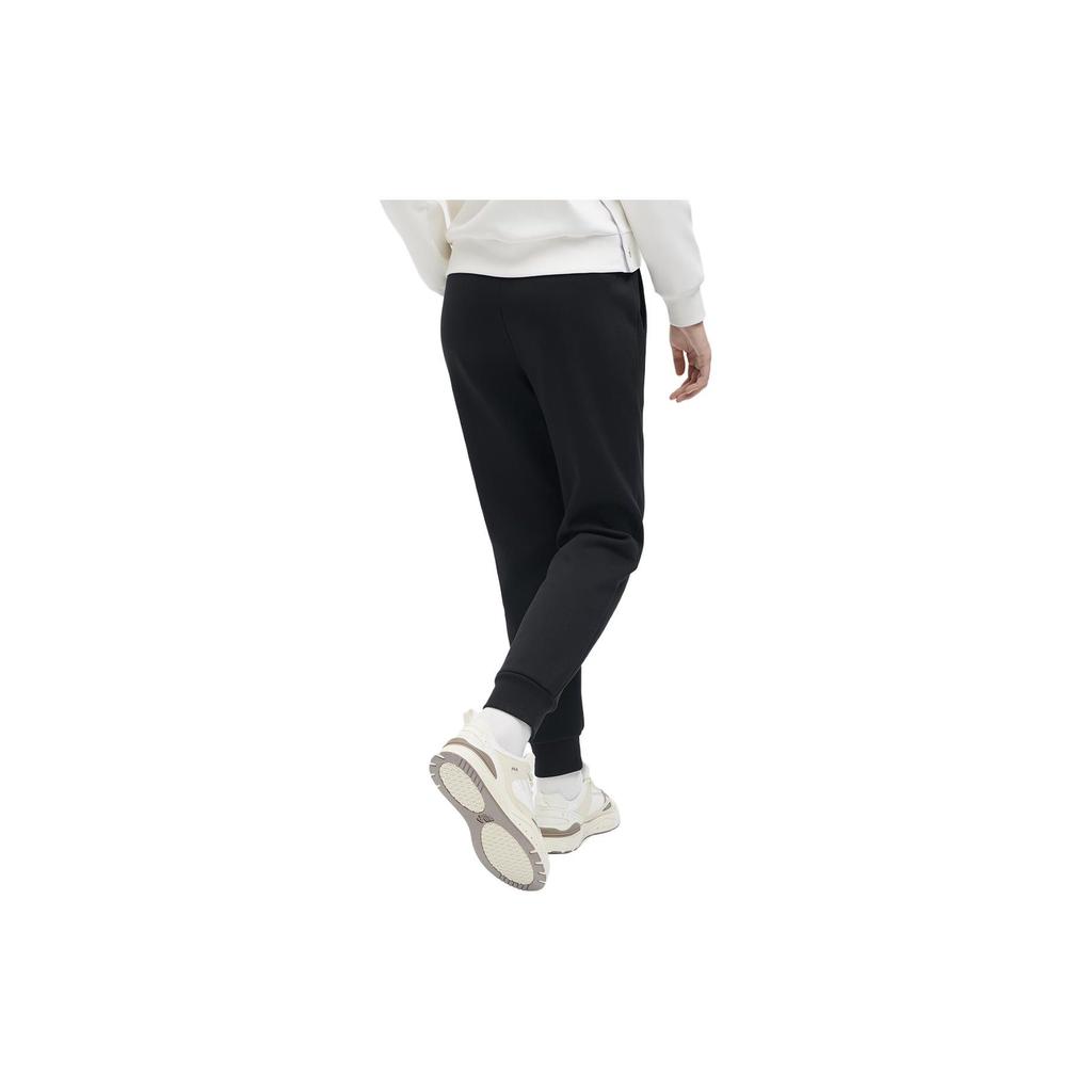 Fila Heritage Series Solid Color Mid Waist Tapered Knit Sports Pants Women Pants Black F11W348612F-BK