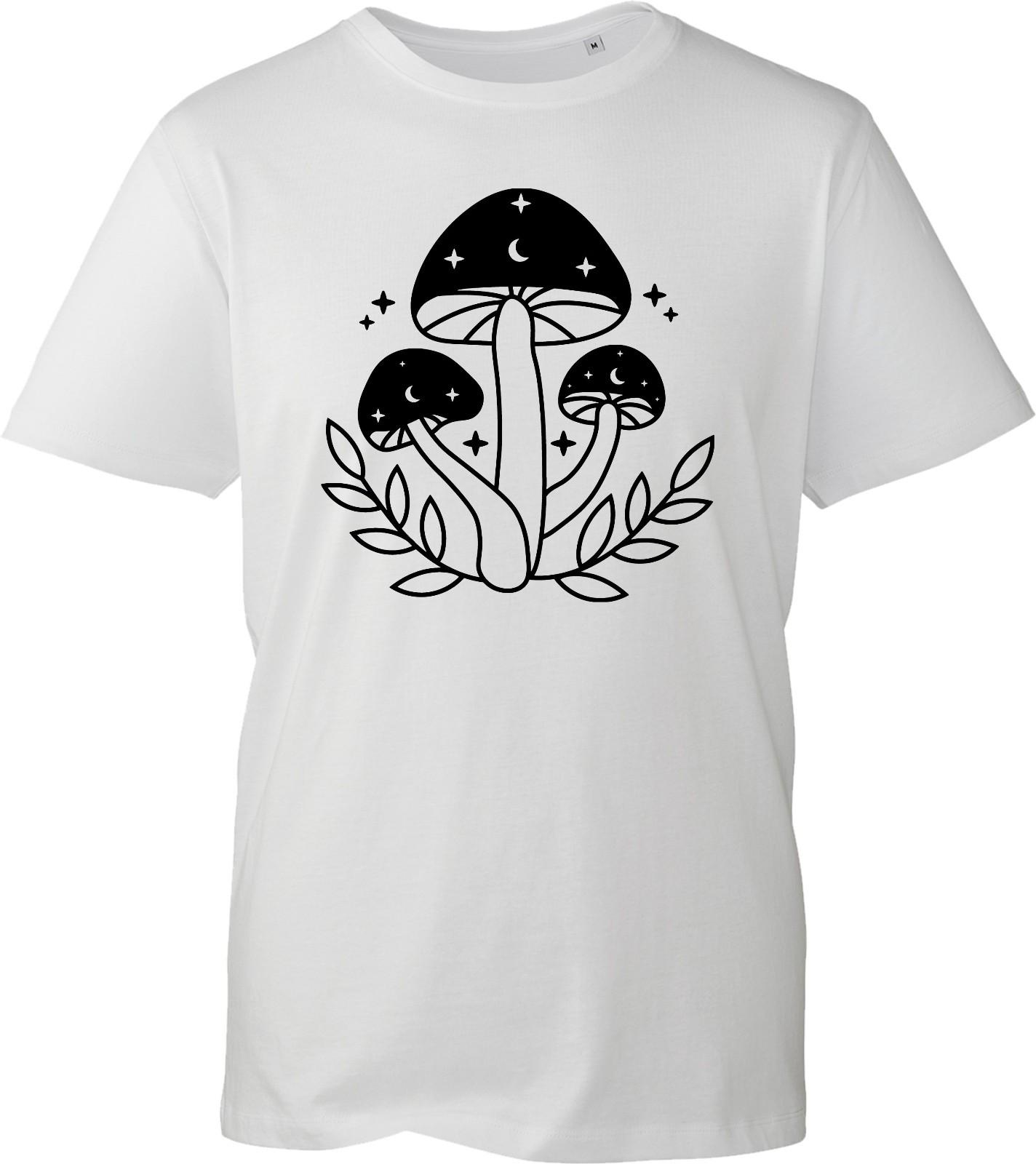 Celestial Mushroom T-Shirt Cottagecore Witchy Moon Stars Nature Graphic Tee UK XXXXL