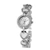 Creative Women Watch Heart-shaped Rhinestone Strap Bracelet Quartz Watches Ladies Wristwatch