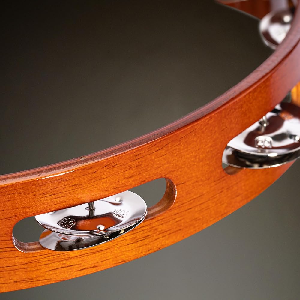 MEINL Percussion Pandeiro Tradicional de Madeira com Chocalhos de Aço, 1 Fila, TA1AB (Produto oficial japonês)